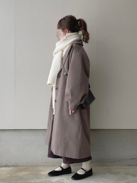 「apres jour mignon（アプレジュールミニョン）のアイテム（ジャケット/アウター）」を使った、えだ( ¨̮ )さん（レディース・155cm）の冬コーディネート