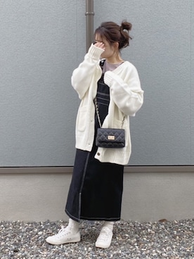 えだ( ¨̮ )さん（レディース・155cm）の春コーディネート