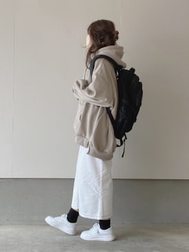 「classicalelf（クラシカルエルフ）のアイテム（パーカー）」を使った、えだ( ¨̮ )さん（レディース・155cm）の春コーディネート