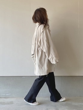 「Kastane（カスタネ）のアイテム（その他アウター）」を使った、えだ( ¨̮ )さん（レディース・155cm）の春コーディネート