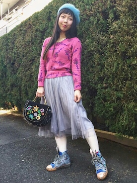 「Irregular Choice（イレギュラーチョイス）のアイテム（バッグ）」を使った、Chie＊さん（レディース・159cm）の冬コーディネート