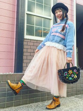 「Irregular Choice（イレギュラーチョイス）のアイテム（バッグ）」を使った、Chie＊さん（レディース・159cm）の春コーディネート