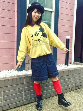 「ベルイエロー」｜「アイテム（オールインワン・サロペット）」を使った、Chie＊さん（レディース・159cm）の春コーディネート