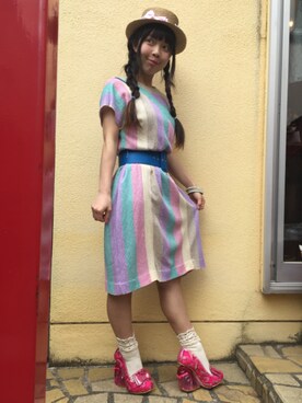 「文化屋雑貨店（ブンカヤザッカテン）のアイテム」を使った、Chie＊さん（レディース・159cm）の夏コーディネート