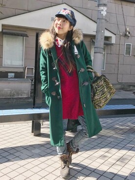 「ダッフルコート」｜「アイテム（雑貨/ホビー）」を使った、Chie＊さん（レディース・159cm）の秋コーディネート