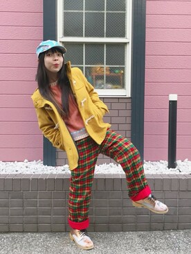 「カラーコート」｜「アイテム（ダッフルコート）」を使った、Chie＊さん（レディース・159cm）の冬コーディネート