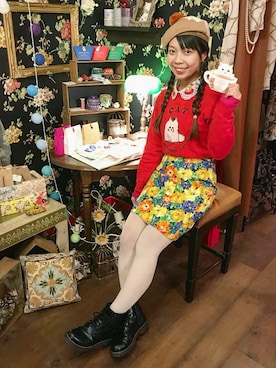 「古着コーデ」｜「アイテム（食器/キッチン）」を使った、Chie＊さん（レディース・159cm）の春コーディネート