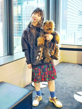 「カラーソックス」｜「アイテム（雑貨/ホビー）」を使った、Chie＊さん（レディース・159cm）の春コーディネート