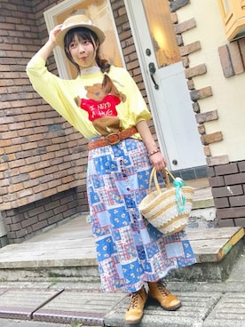 「ピクニック」｜「アイテム（雑貨/ホビー）」を使った、Chie＊さん（レディース・159cm）の春コーディネート