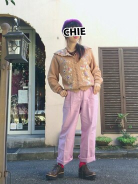 「ラベンダー」｜「アイテム（雑貨/ホビー）」を使った、Chie＊さん（レディース・159cm）の秋コーディネート