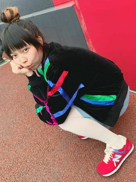 「白タイツ」｜「アイテム（雑貨/ホビー）」を使った、Chie＊さん（レディース・159cm）の冬コーディネート