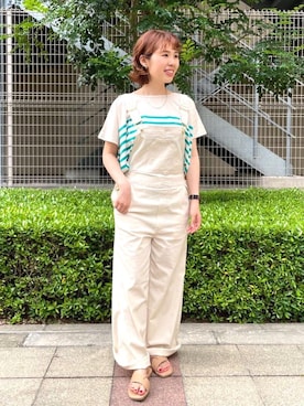 「マリンコーデ」｜「アイテム（オールインワン・サロペット）」を使った、coenたやさん（レディース・152cm）の夏コーディネート