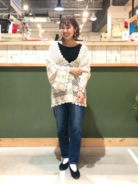 「Ｖネック」｜「アイテム（パンツ）」を使った、coenたやさん（レディース・152cm）の秋コーディネート