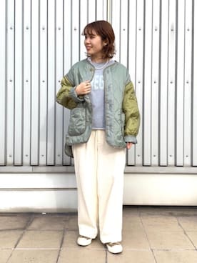 「みりたりー」｜「アイテム（ミリタリージャケット）」を使った、coenたやさん（レディース・152cm）の秋コーディネート