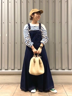 「でにむ」｜「アイテム（ジャンパースカート）」を使った、coenたやさん（レディース・152cm）の秋コーディネート