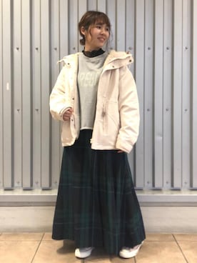 「ボア」｜「アイテム（マウンテンパーカー）」を使った、coenたやさん（レディース・152cm）の秋コーディネート