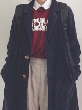 「a.g.plus（エージープラス）のアイテム（パンツ）」を使った、なかさん（レディース・154cm）の冬コーディネート