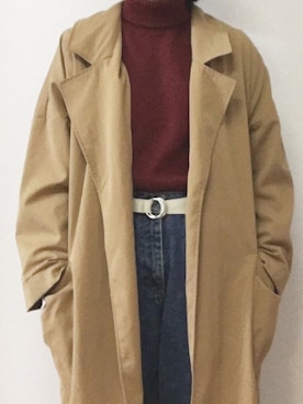 「Samansa Mos2（サマンサ モスモス）のアイテム（トレンチコート）」を使った、なかさん（レディース・154cm）の冬コーディネート
