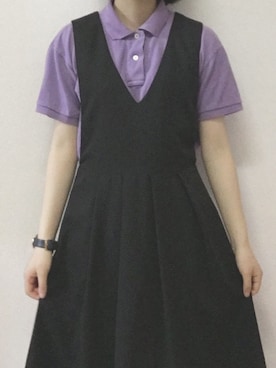 「archives（アルシーヴ）のアイテム（ジャンパースカート）」を使った、なかさん（レディース・154cm）の春コーディネート
