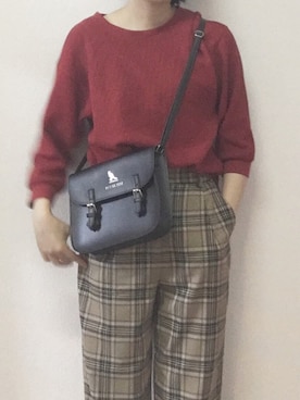 「UNIQLO（ユニクロ）のワッフルクルーネックT（5分袖）（Tシャツ/カットソー）」を使った、なかさん（レディース・155cm）の秋コーディネート