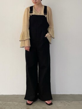 「mline（エムライン）のアイテム（オールインワン・サロペット）」を使った、koga ayakaさん（レディース・158cm）の春コーディネート