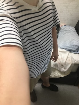 「ワッフルクルーネックＴ」｜「アイテム（その他シューズ）」を使った、りゅうたさん（メンズ・160cm）の夏コーディネート