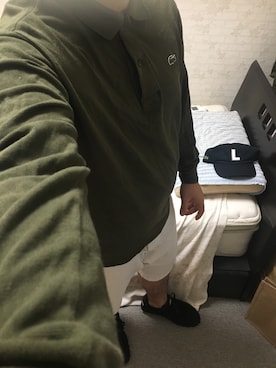 「カーキ×ホワイト」｜「アイテム（帽子）」を使った、りゅうたさん（メンズ・160cm）の夏コーディネート