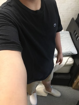 「アイテム（スリッポン）」を使った、りゅうたさん（メンズ・160cm・20代）の秋コーディネート