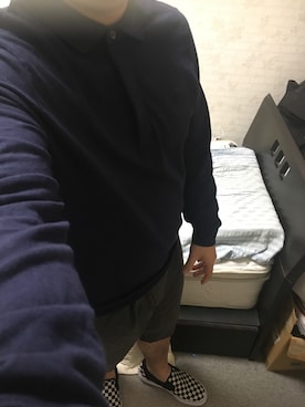 「アイテム（スリッポン）」を使った、りゅうたさん（メンズ・160cm・20代）の秋コーディネート