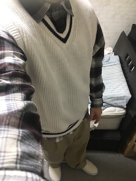 「アイテム（スリッポン）」を使った、りゅうたさん（メンズ・160cm・20代）の秋コーディネート