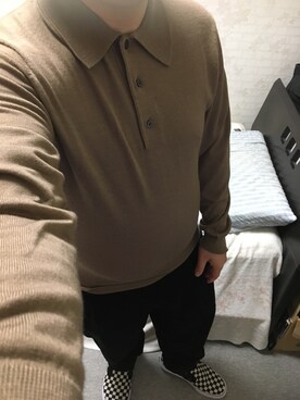 「アイテム（スリッポン）」を使った、りゅうたさん（メンズ・160cm・20代）の秋コーディネート