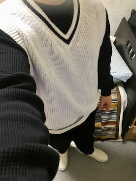 「アイテム（スリッポン）」を使った、りゅうたさん（メンズ・160cm・20代）の秋コーディネート
