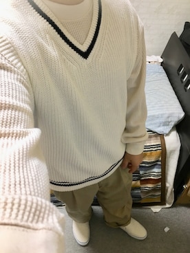 「アイテム（スリッポン）」を使った、りゅうたさん（メンズ・160cm・20代）の秋コーディネート