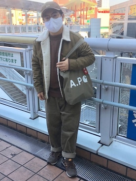 「THE NORTH FACE PURPLE LABEL（ザ ノースフェイス パープルレーベル）の[ ザ ノースフェイス パープルレーベル ] THE NORTH FACE PURPLE LABEL  コーデュロイ FIELD キャップ（キャップ）」を使った、りゅうたさん（メンズ・158cm）の秋コーディネート