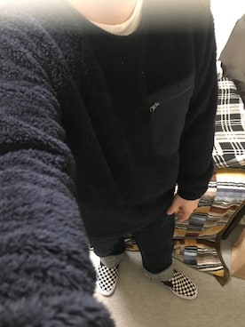 「アイテム（スリッポン）」を使った、りゅうたさん（メンズ・158cm・20代）の冬コーディネート