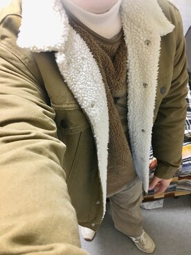 「ボアフリース」｜「アイテム（ブルゾン）」を使った、りゅうたさん（メンズ・158cm）の冬コーディネート