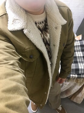 「Right-on（ライトオン）のアイテム（ニット/セーター）」を使った、りゅうたさん（メンズ・158cm）の冬コーディネート