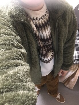 「Right-on（ライトオン）のアイテム（ニット/セーター）」を使った、りゅうたさん（メンズ・158cm）の冬コーディネート