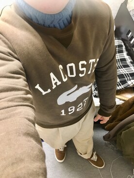 「ブルーニット」｜「アイテム（スウェット）」を使った、りゅうたさん（メンズ・158cm）の冬コーディネート