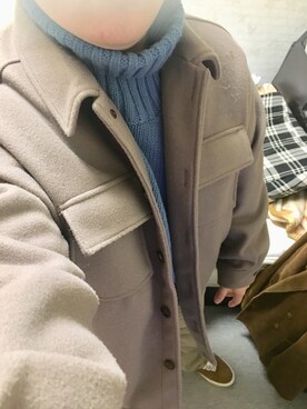 「ブルーニット」｜「アイテム（ブルゾン）」を使った、りゅうたさん（メンズ・158cm）の冬コーディネート