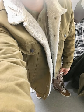 「ワッフル」｜「アイテム（ブルゾン）」を使った、りゅうたさん（メンズ・158cm）の冬コーディネート