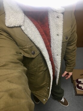 「Levi's（リーバイス）のアイテム（ブルゾン）」を使った、りゅうたさん（メンズ・158cm）の冬コーディネート