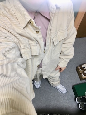 「ピンクシャツ」｜「アイテム（ブルゾン）」を使った、りゅうたさん（メンズ・158cm）の冬コーディネート