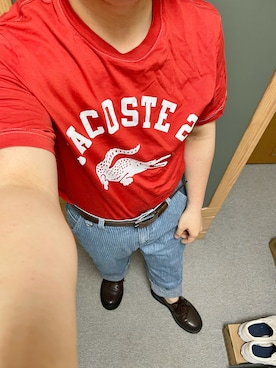 「LACOSTE（ラコステ）のアイテム」を使った、りゅうたさん（メンズ・158cm）の春コーディネート