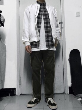 「5cm（ファイブシーエム）のアイテム」を使った、一石子さん（メンズ・175cm）の春コーディネート