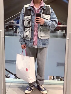 「OXYGEN（オキシゲン）のアイテム（ジャケット/アウター）」を使った、一石子さん（メンズ・175cm）の春コーディネート