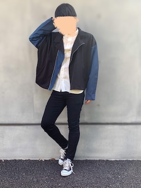 「YON（ヨン）のアイテム」を使った、タクミんさん（メンズ・173cm）の春コーディネート