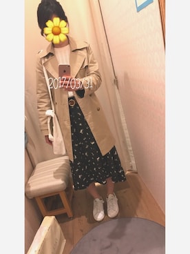 「Rodeo Crowns（ロデオクラウンズ）のアイテム（トレンチコート）」を使った、niko☺︎さん（レディース・165cm）の春コーディネート