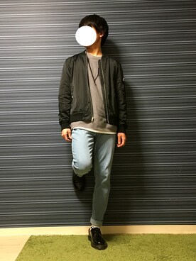 「RAGEBLUE（レイジブルー）の＜トレンドのロング丈＞ワッフルロングカットソー/733404（Tシャツ/カットソー）」を使った、SEIJIさん（メンズ・171cm）の冬コーディネート