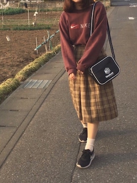 「NIKEスニーカー」｜のんこさん（レディース・160cm）の春コーディネート